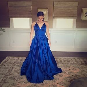 Faviana - S10252 Sleeveless V-Neck Satin Ballgown